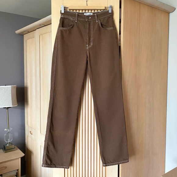 Reformation Cowboy High Rise Straight Jeans chocolate brown - Picture 5 of 13